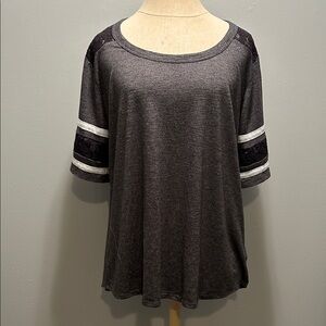 Maurices Charcoal and Black Short Sleeve Tee